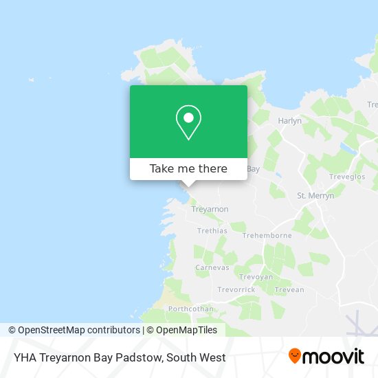YHA Treyarnon Bay Padstow map