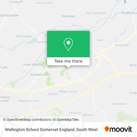 Wellington School Somerset England map