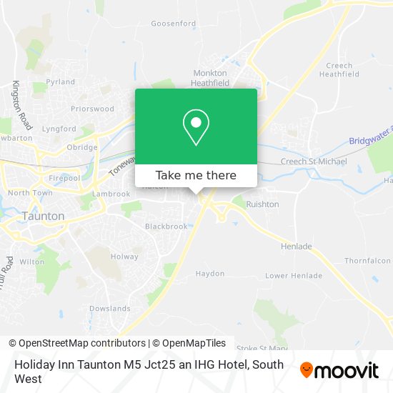 Holiday Inn Taunton M5 Jct25 an IHG Hotel map