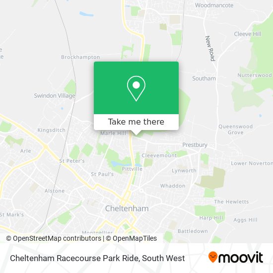 Cheltenham Racecourse Park Ride map