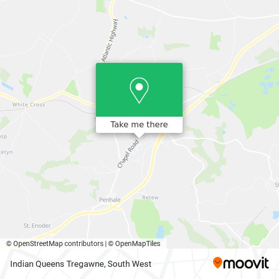 Indian Queens Tregawne map