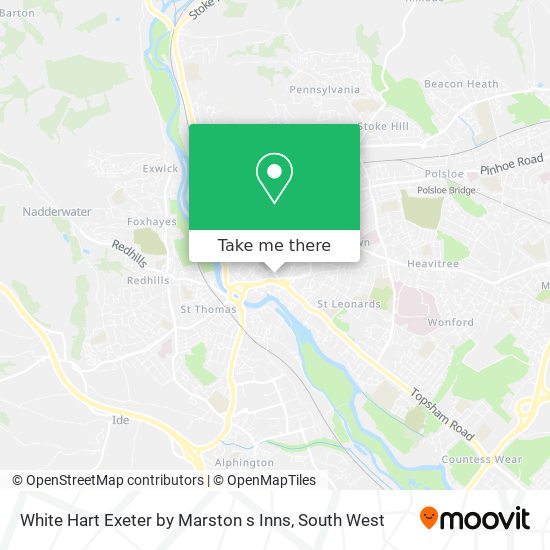 White Hart Exeter by Marston s Inns map