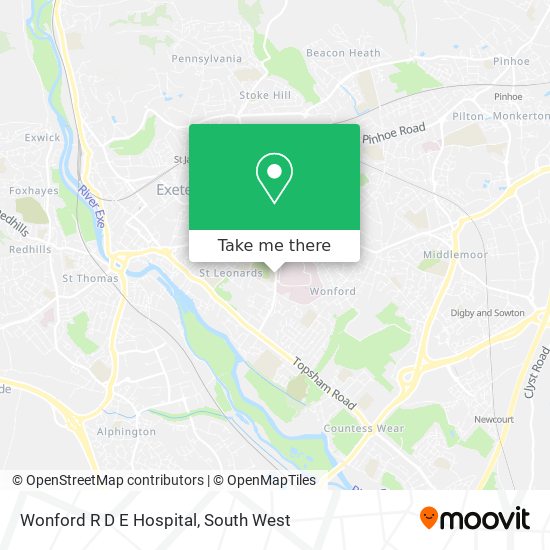 Wonford R D E Hospital map