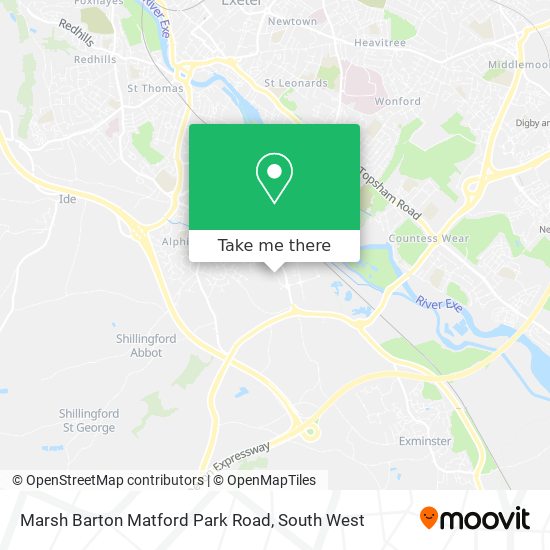 Marsh Barton Matford Park Road map