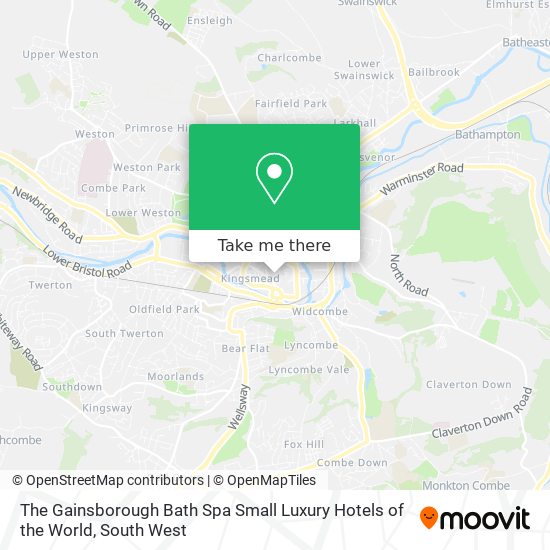 The Gainsborough Bath Spa Small Luxury Hotels of the World map