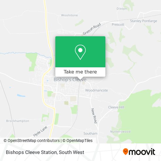 Bishops Cleeve Station map