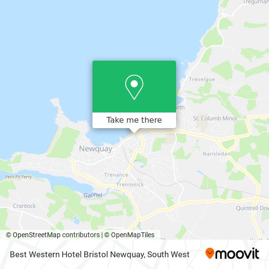 Best Western Hotel Bristol Newquay map