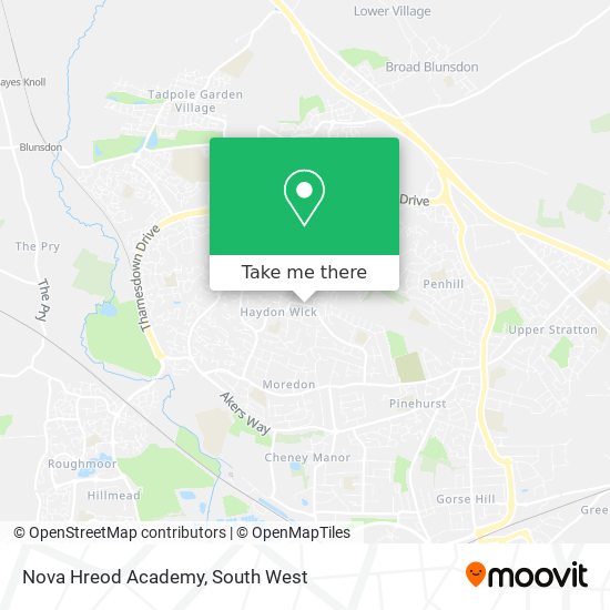 How to get to Nova Hreod Academy in Swindon by bus or train?