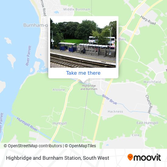 Highbridge and Burnham Station map