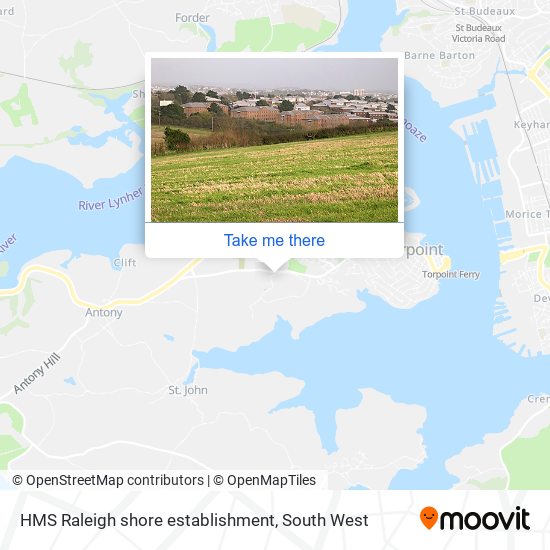 HMS Raleigh shore establishment map