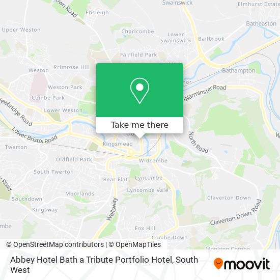 Abbey Hotel Bath a Tribute Portfolio Hotel map