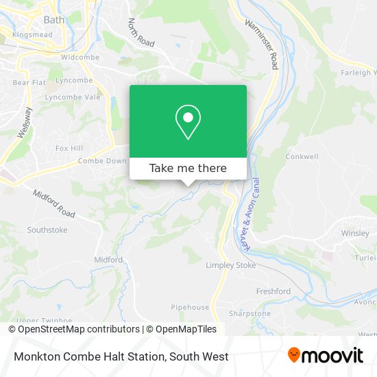 Monkton Combe Halt Station map