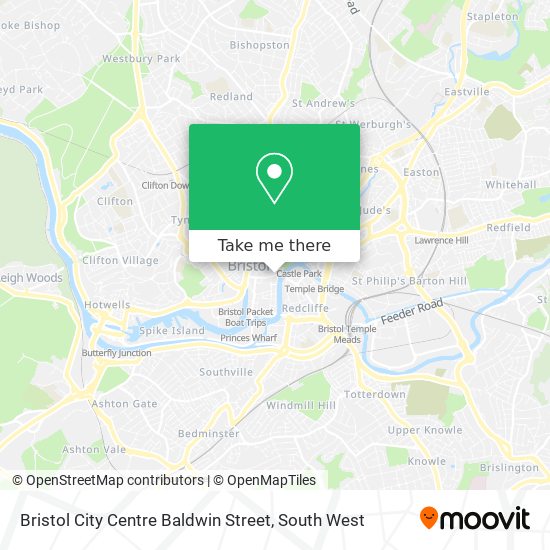 Bristol City Centre Baldwin Street map