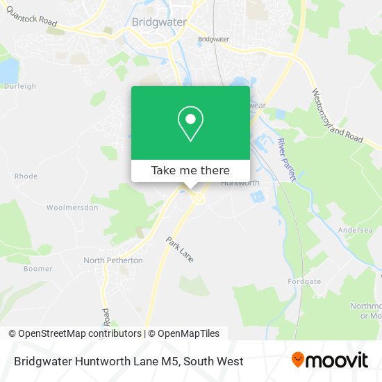 Bridgwater Huntworth Lane M5 map