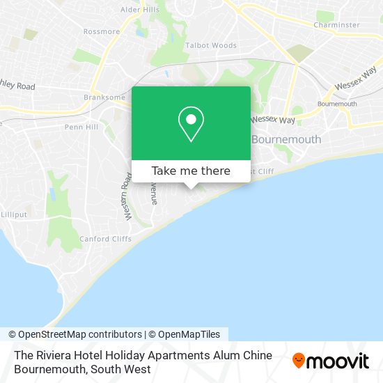 The Riviera Hotel Holiday Apartments Alum Chine Bournemouth map