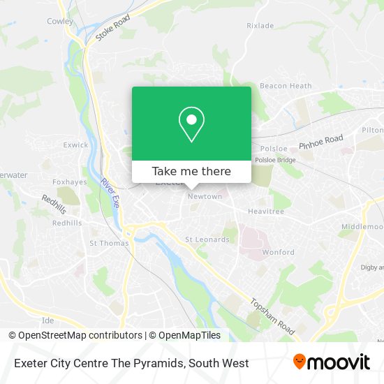 Exeter City Centre The Pyramids map