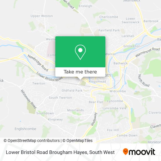 Lower Bristol Road Brougham Hayes map