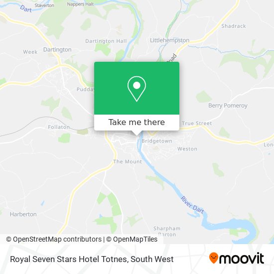 Royal Seven Stars Hotel Totnes map