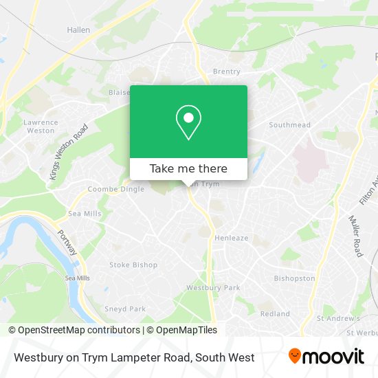 Westbury on Trym Lampeter Road map