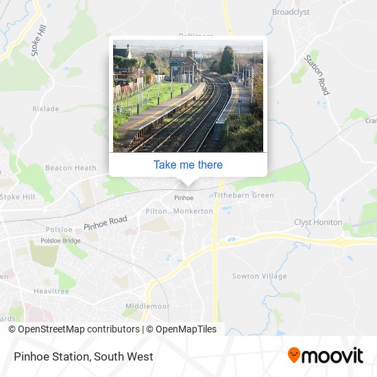 Pinhoe Station map