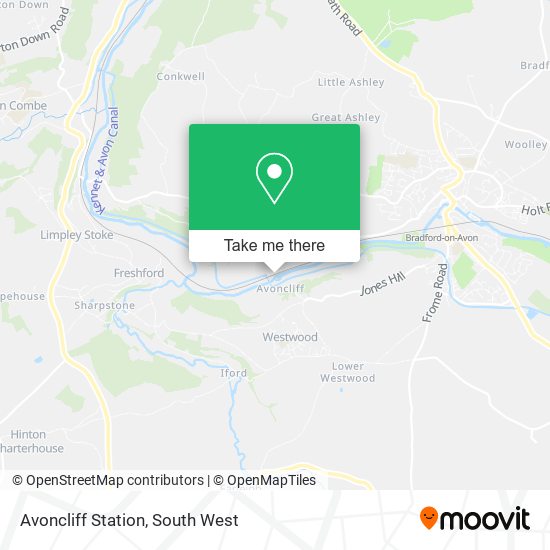 How to get to Avoncliff Station in Wiltshire by bus or train?