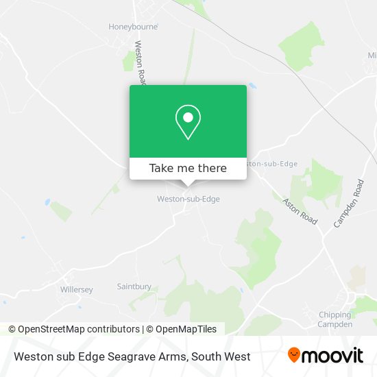 Weston sub Edge Seagrave Arms map
