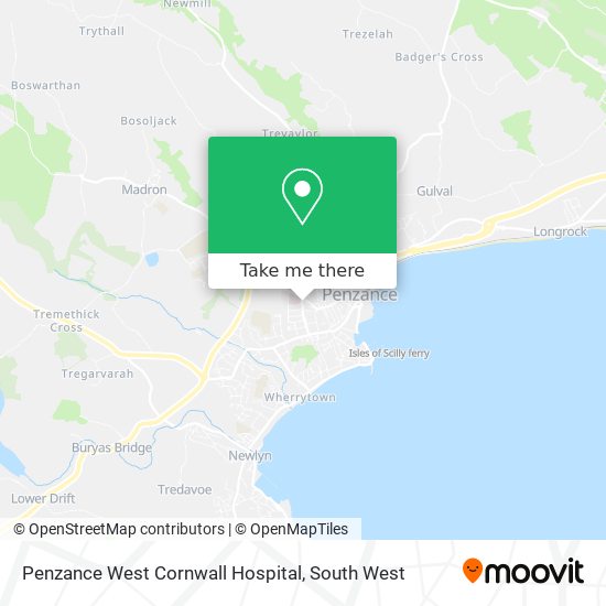 Penzance West Cornwall Hospital map