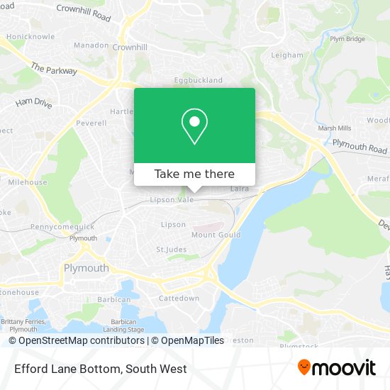 Efford Lane Bottom map