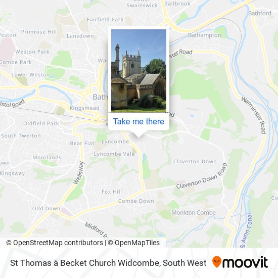 St Thomas à Becket Church Widcombe map