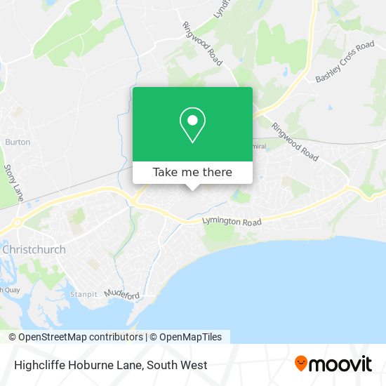 Highcliffe Hoburne Lane map
