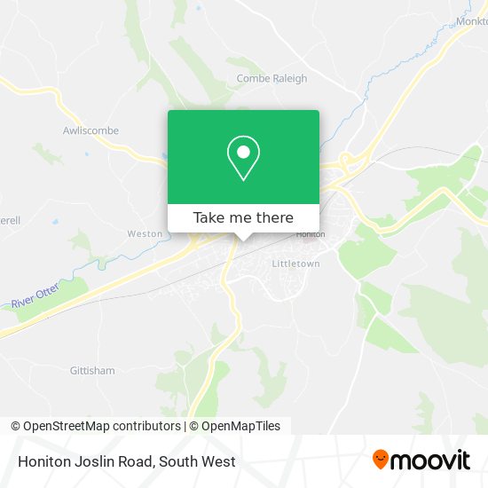 Honiton Joslin Road map