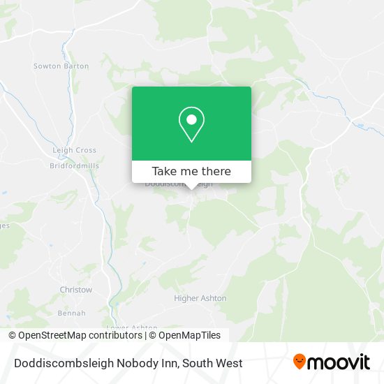 Doddiscombsleigh Nobody Inn map