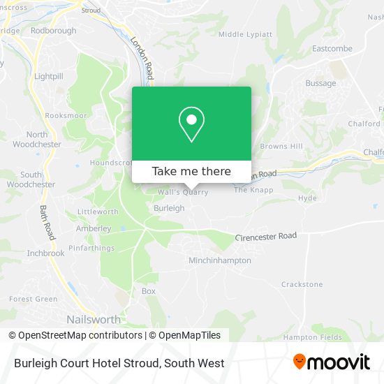 Burleigh Court Hotel Stroud map