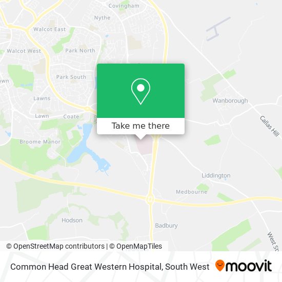 Common Head Great Western Hospital map