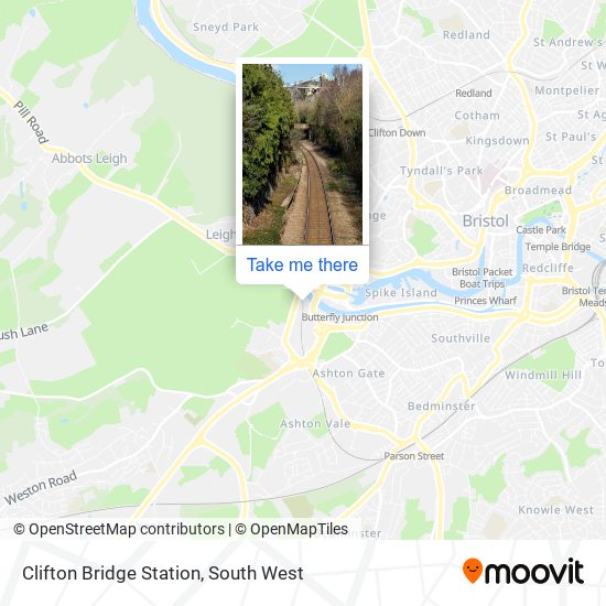 Clifton Bridge Station map