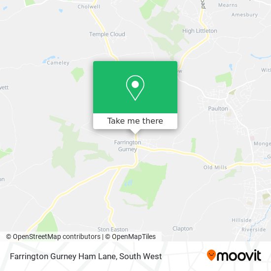 Farrington Gurney Ham Lane map