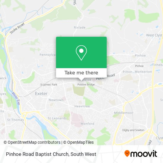 Pinhoe Road Baptist Church map