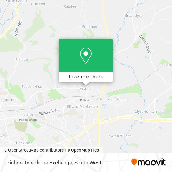 Pinhoe Telephone Exchange map