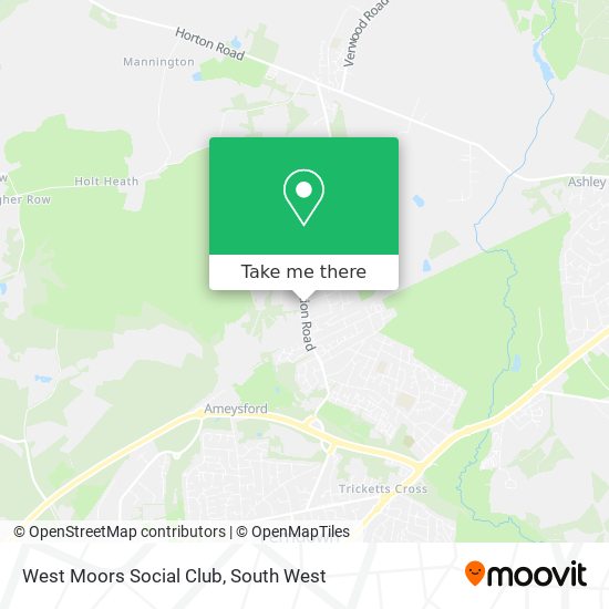 West Moors Social Club map