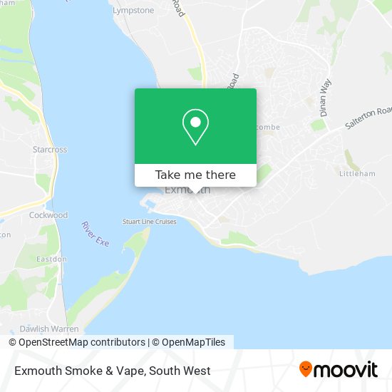 Exmouth Smoke & Vape map