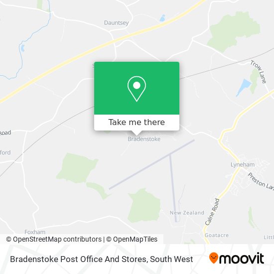 Bradenstoke Post Office And Stores map