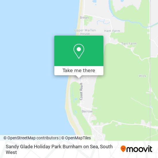Sandy Glade Holiday Park Burnham on Sea map