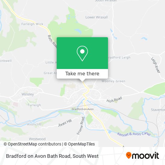 Bradford on Avon Bath Road map