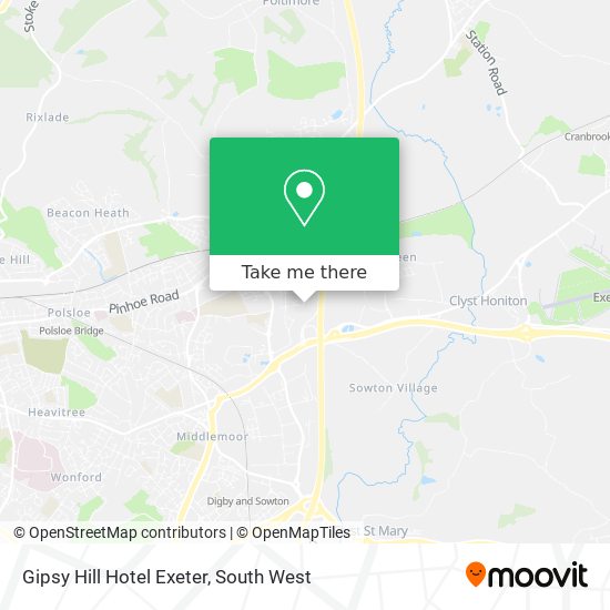 Gipsy Hill Hotel Exeter map