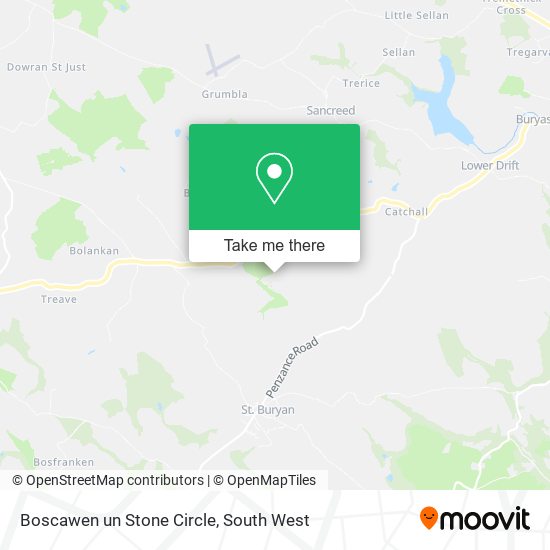 Boscawen un Stone Circle map