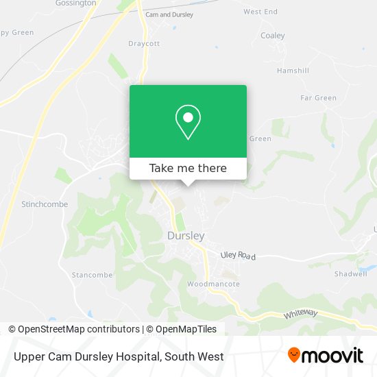 Upper Cam Dursley Hospital map