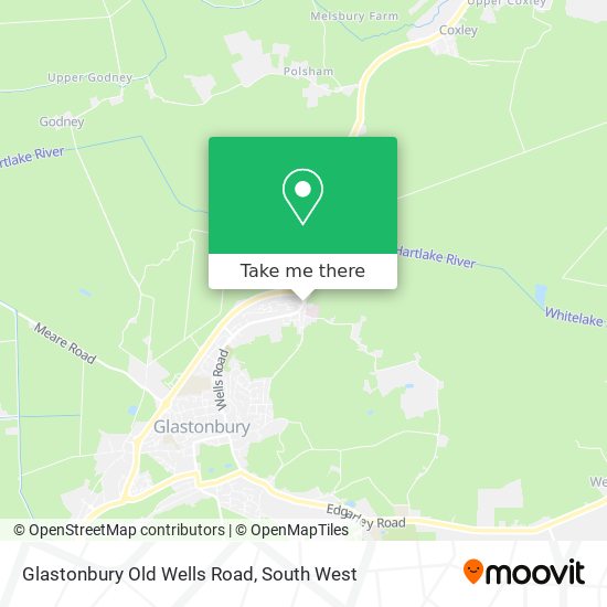 Glastonbury Old Wells Road map