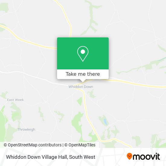 Whiddon Down Village Hall map