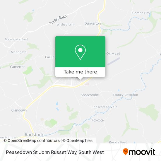 Peasedown St John Russet Way map