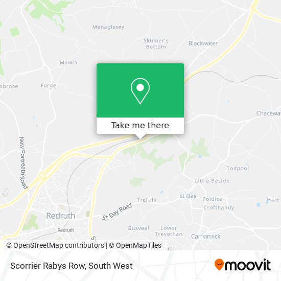 Scorrier Rabys Row map